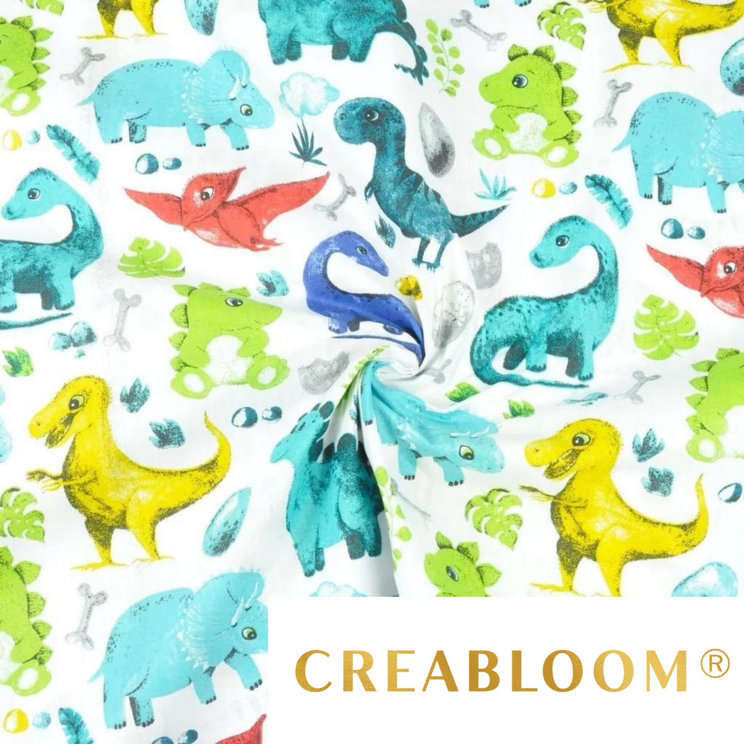 Tissu Coton Motif Dinosaures