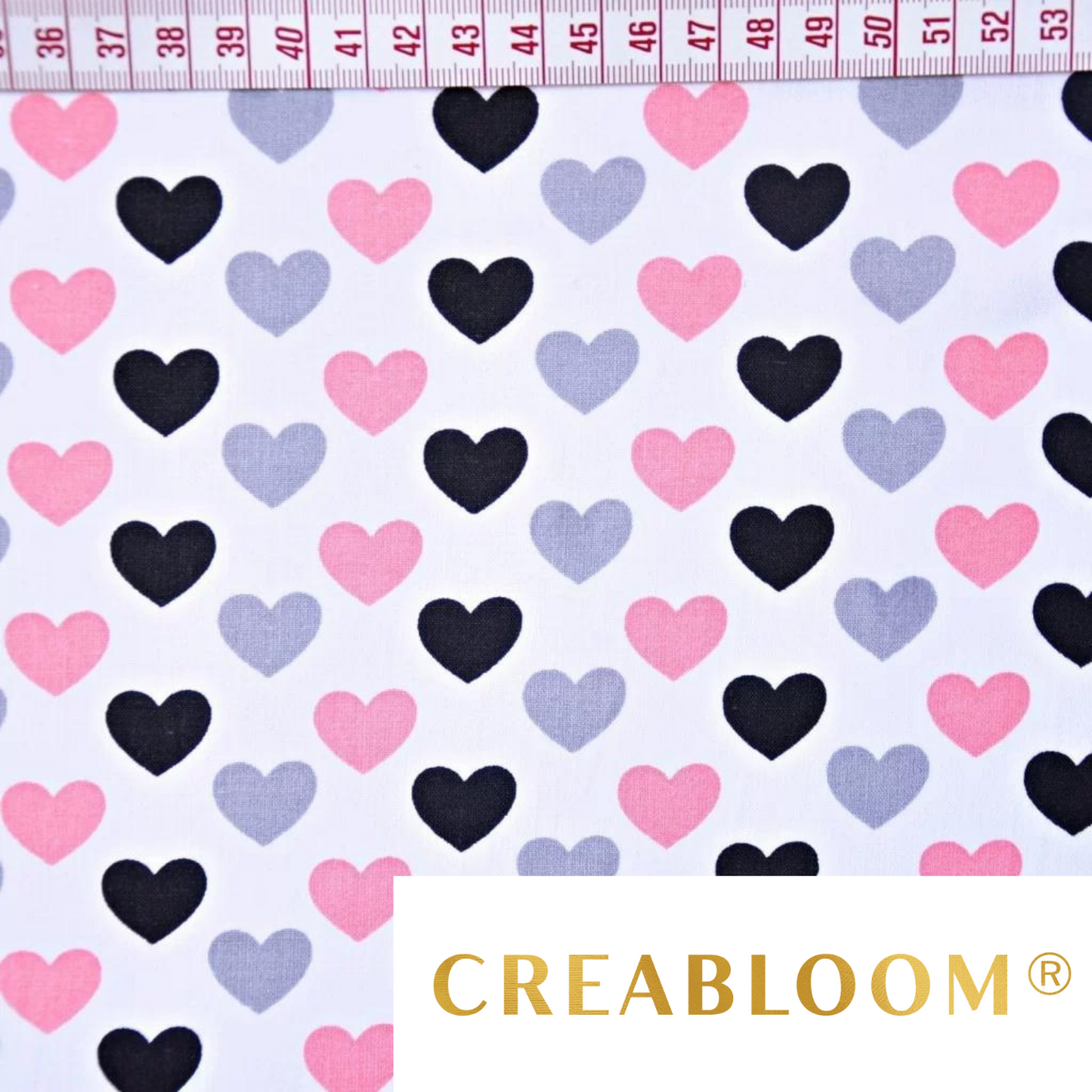 Tissu Coton Motif Coeurs