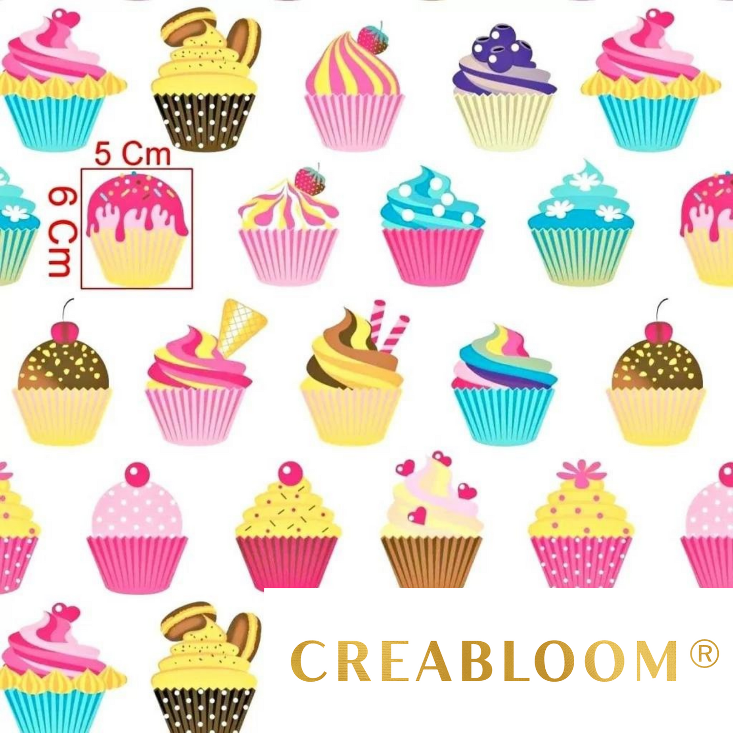 Tissu Coton Motif Muffins