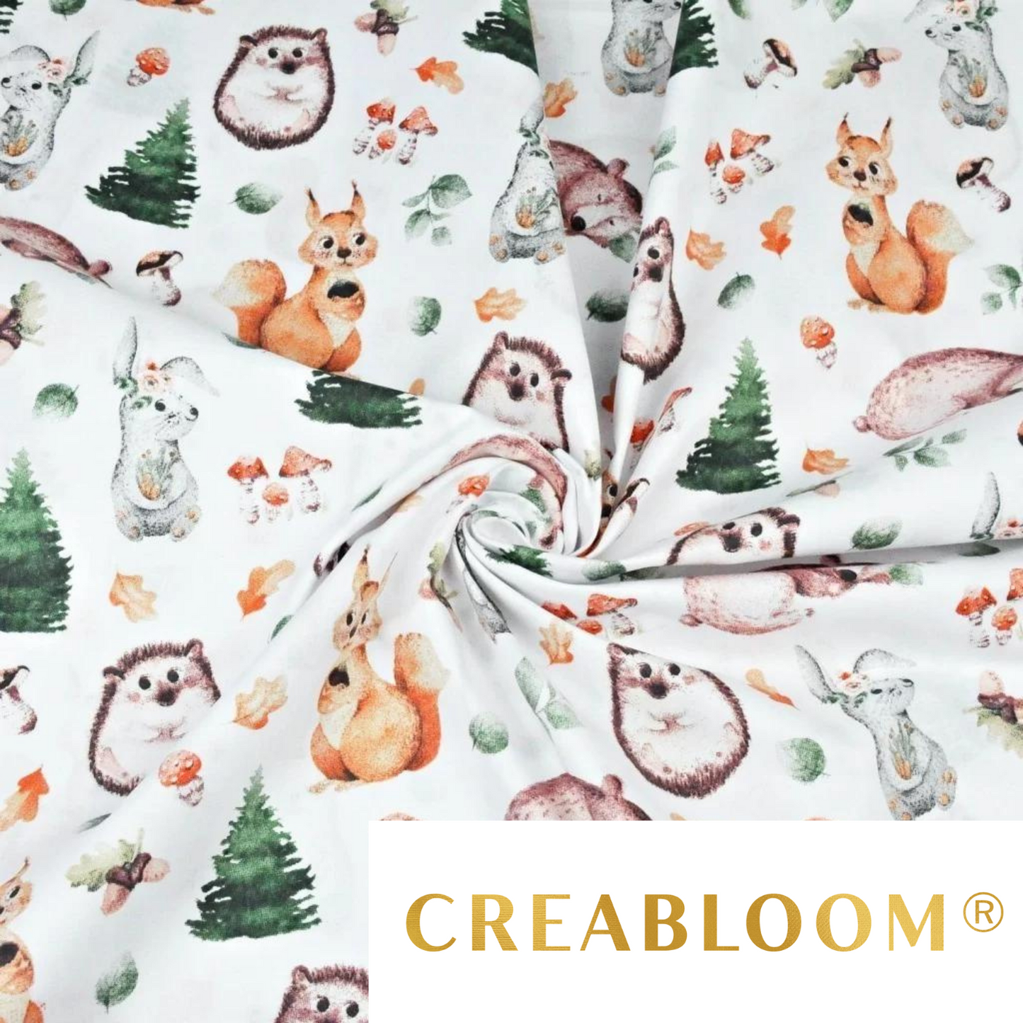 Tissu Coton Motif Animaux Dans La Forêt