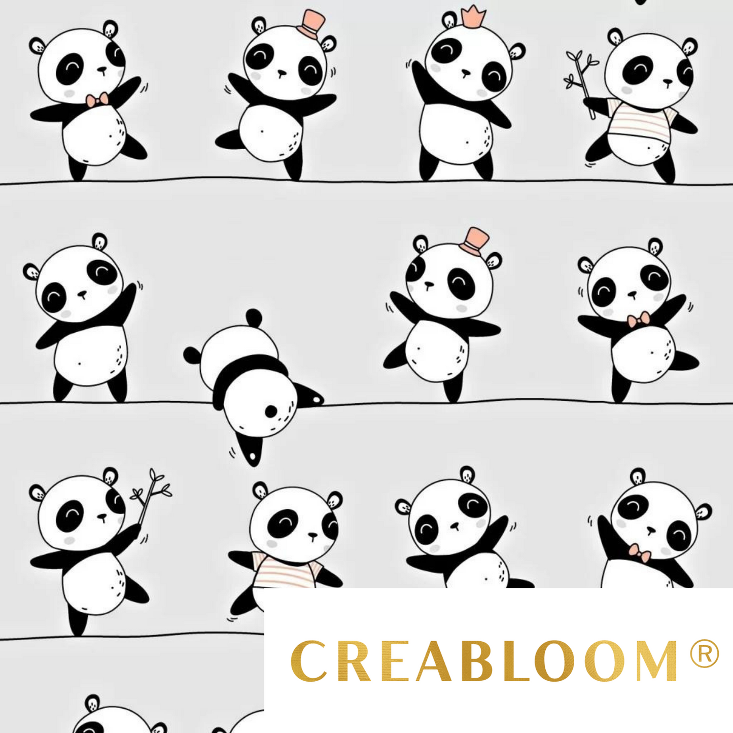 Tissu Coton Motif Pandas