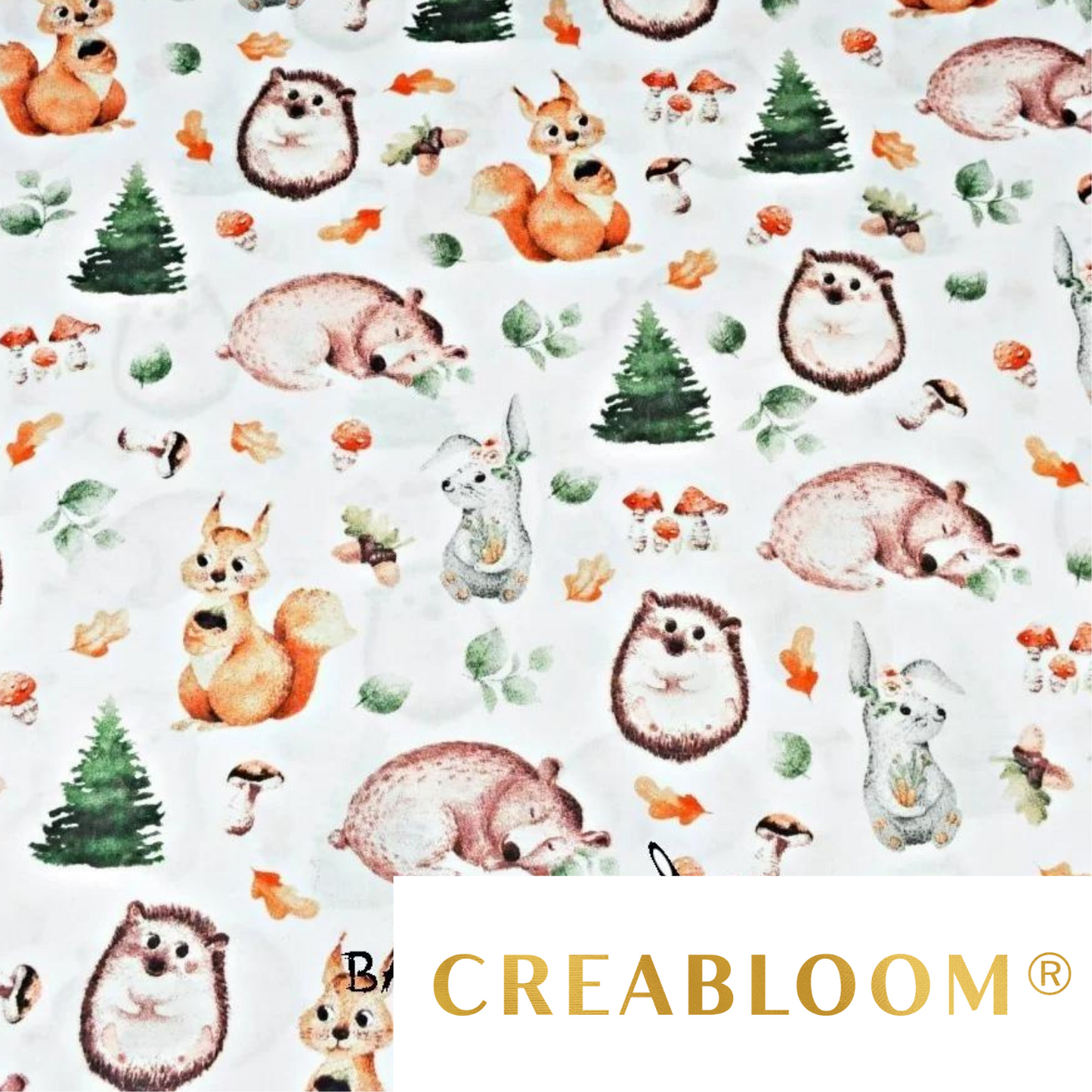 Tissu Coton Motif Animaux Dans La Forêt