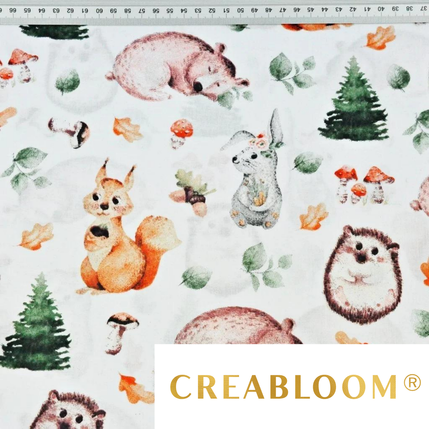 Tissu Coton Motif Animaux Dans La Forêt