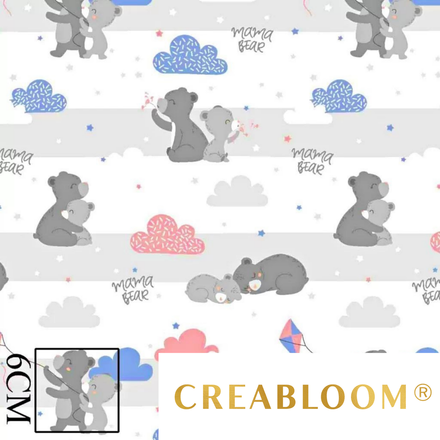 Tissu Coton Motif Oursons