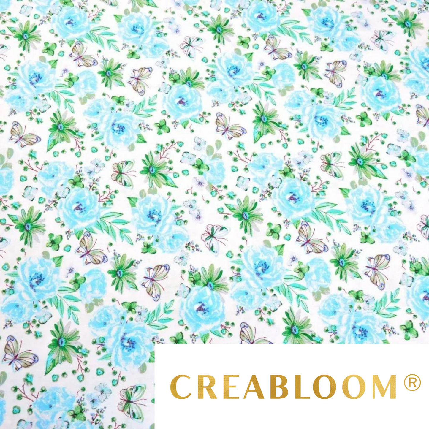 Tissu Coton Motif Fleurs Et Papillons