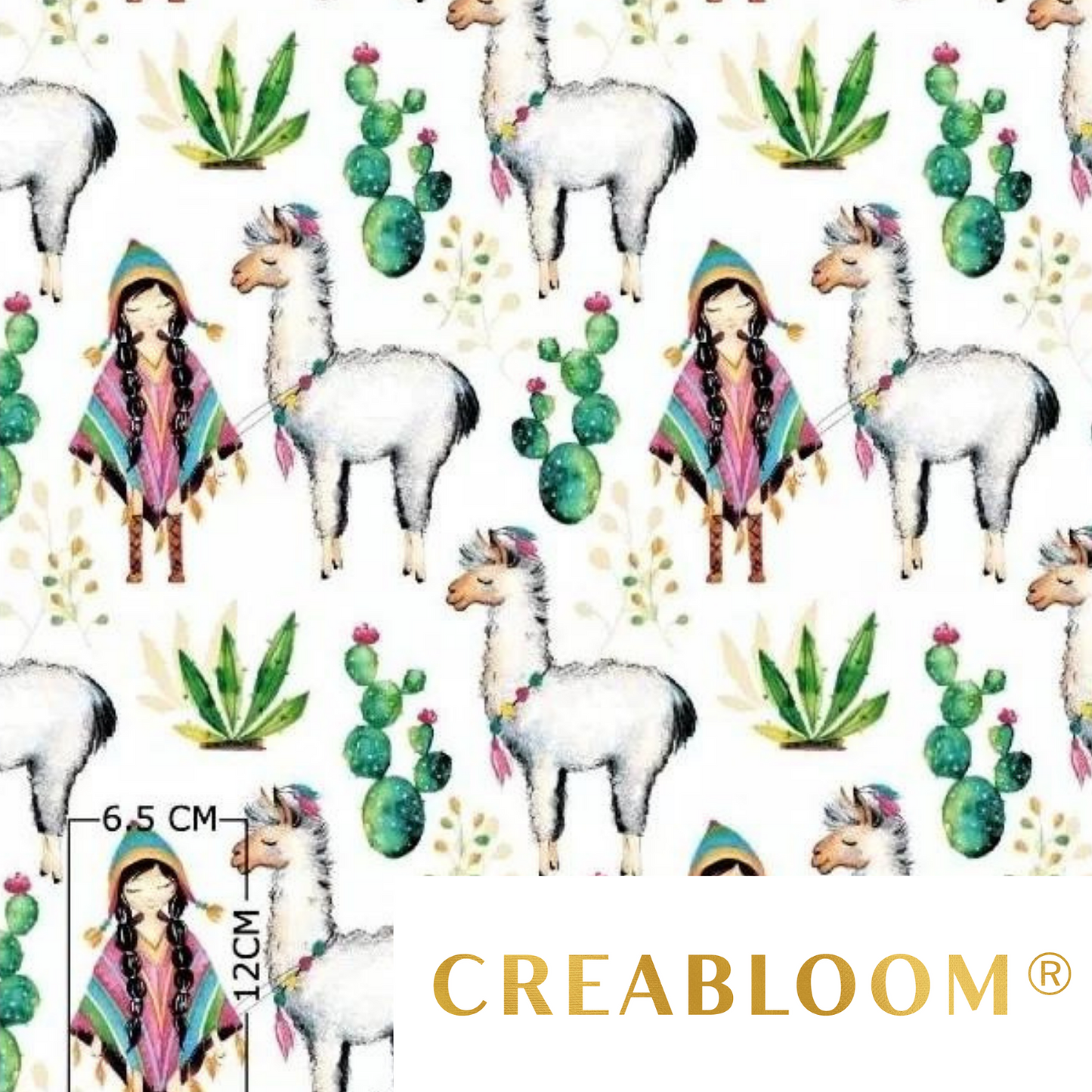 Tissu Coton Motif Alpagas