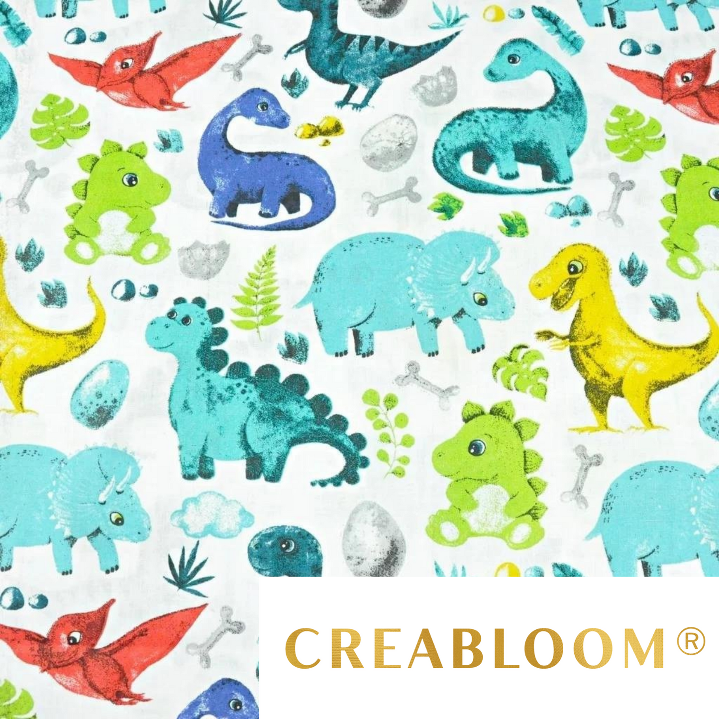 Tissu Coton Motif Dinosaures