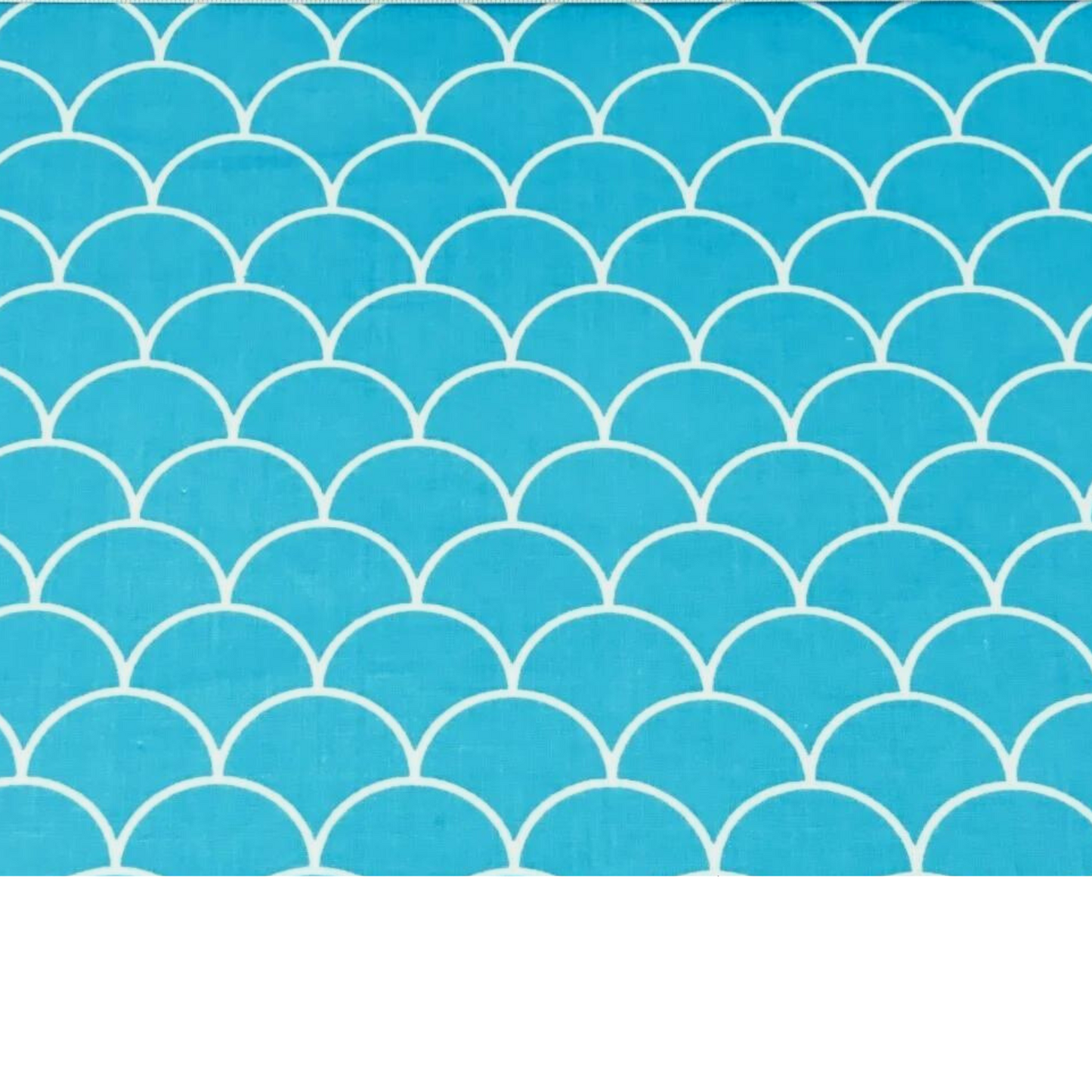 Tissu Coton Imprimé Blanc Et Turquoise