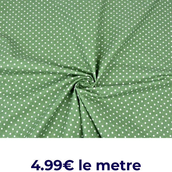 Tissu Coton Motif À Pois De 4Mm