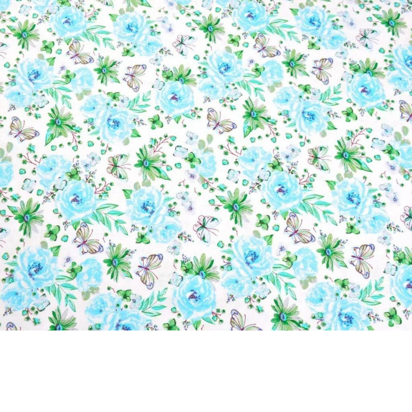 Tissu Coton Motif Fleurs Et Papillons