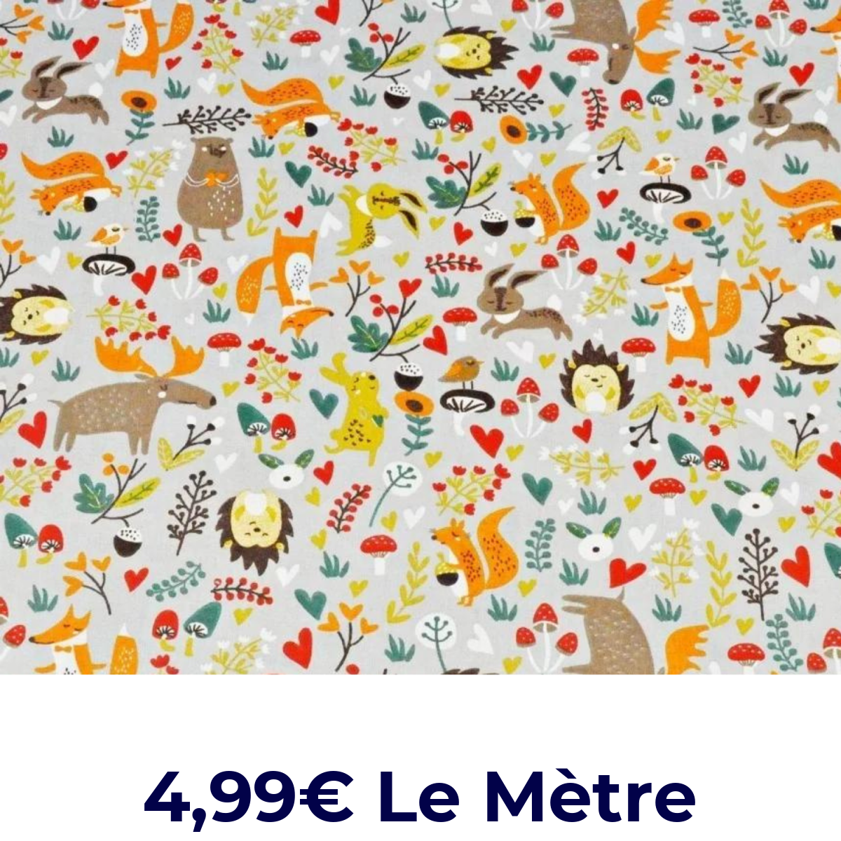 Tissu Coton Motif Animaux