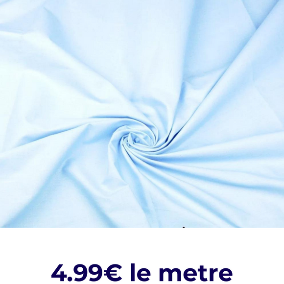 Tissu Coton Uni Bleu