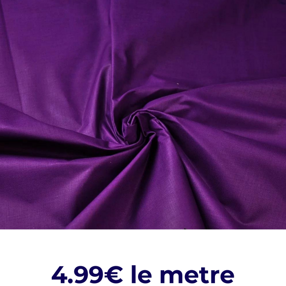 Tissu Coton Uni Violet
