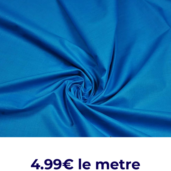 Tissu Coton Uni Turquoise Foncé