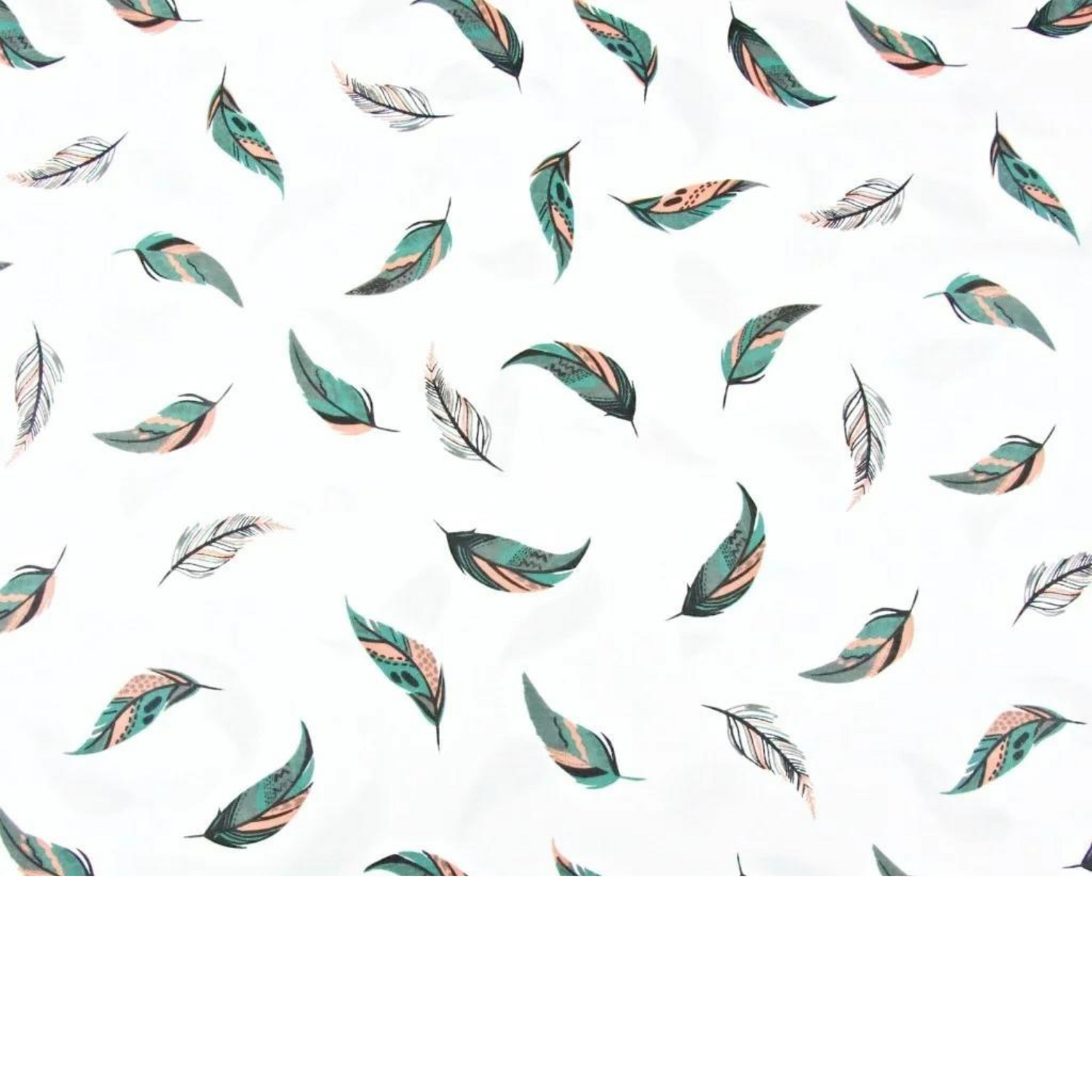 Tissu Coton Motif Plumes