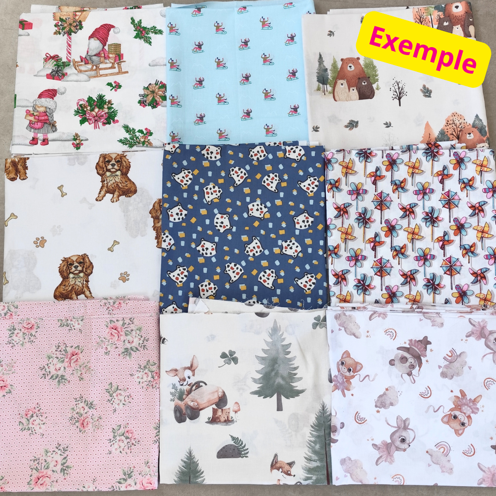 DESTOCKAGE - Lot de 9 Tissus