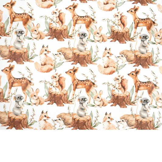 Tissu coton Motif animaux de la forêt