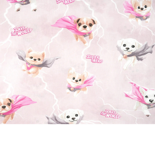 Tissu coton Motif chiens super-héros
