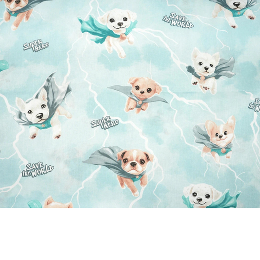 Tissu coton Motif chiens super-héros