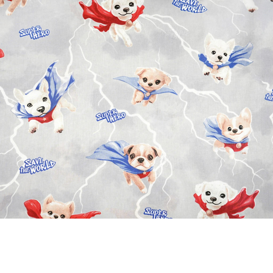 Tissu coton Motif chiens super-héros