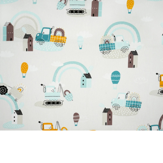 Tissu coton Motif véhicules chantier