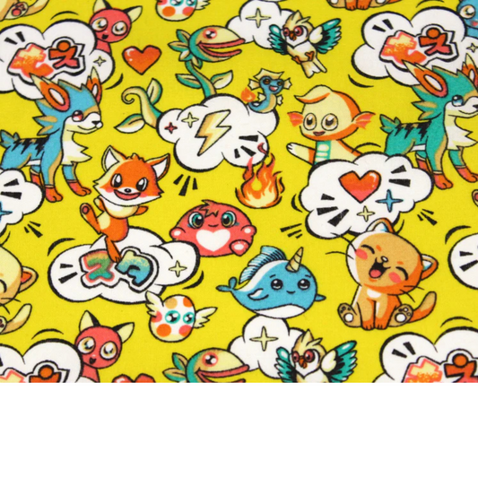 Tissu coton Motif chats et animaux kawaii