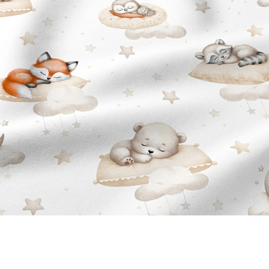 Tissu coton Motif animaux qui font dodo