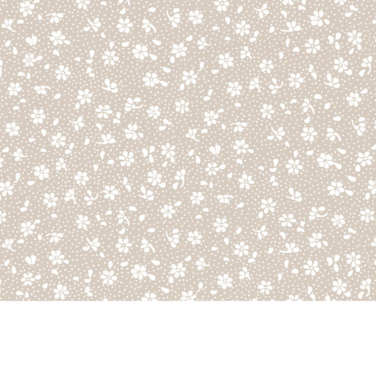 Coupon de Tissu coton Motif fleurs beige - 40cm x 50cm