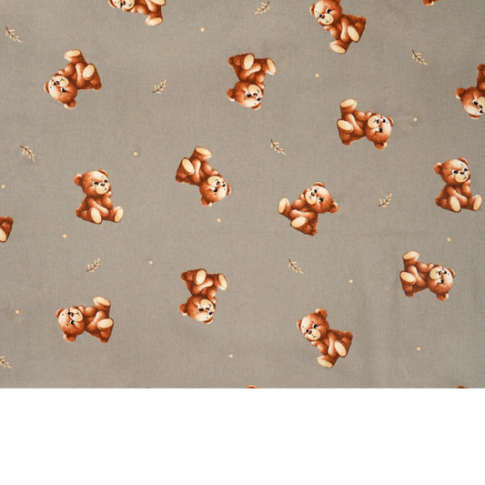 Coupon de Tissu coton Motif oursons - 40cm x 50cm