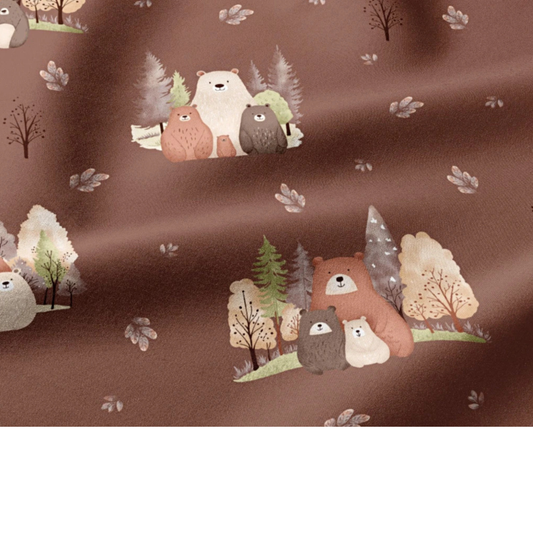 Tissu coton Motif famille ours