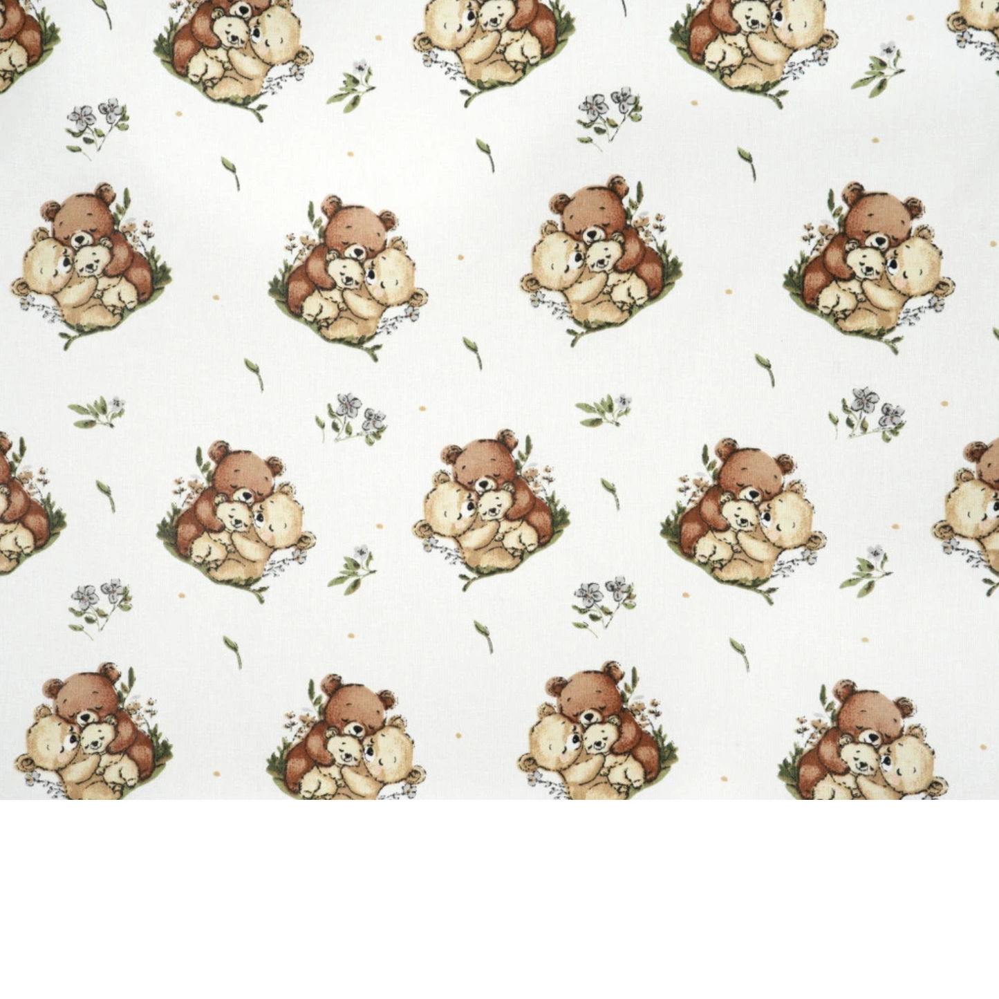 Tissu coton Motif famille d'oursons