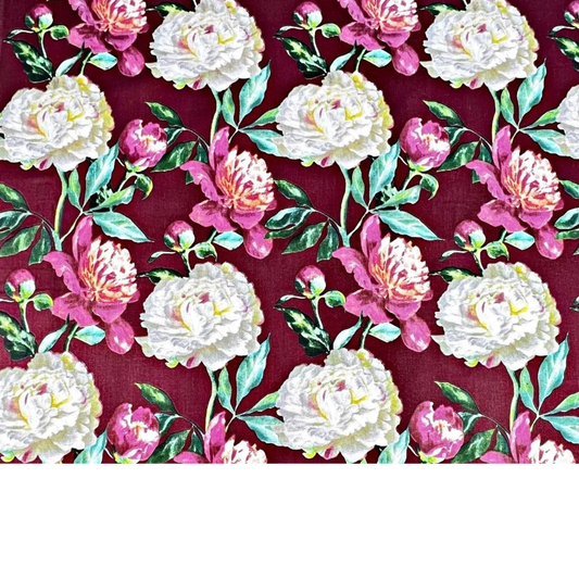 Coupon de Tissu coton Motif fleurs - 40cm x 50cm