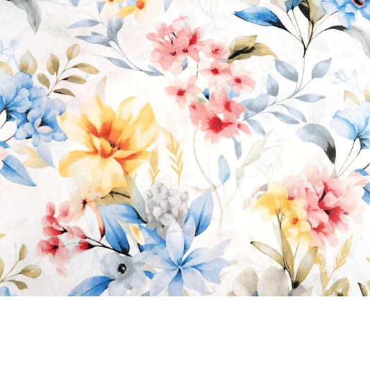 Coupon de Tissu coton Motif fleurs - 40cm x 50cm