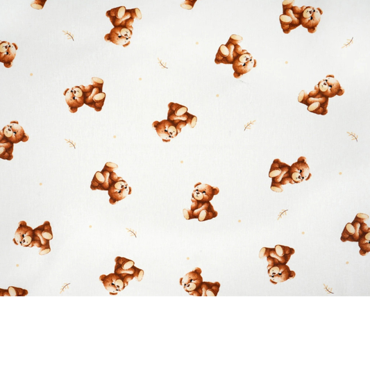 Coupon de Tissu coton Motif oursons - 40cm x 50cm