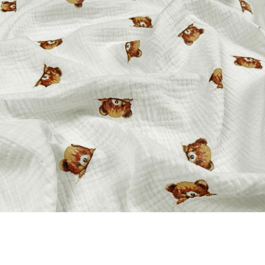 Hellblauer Double-Gauze-Stoff