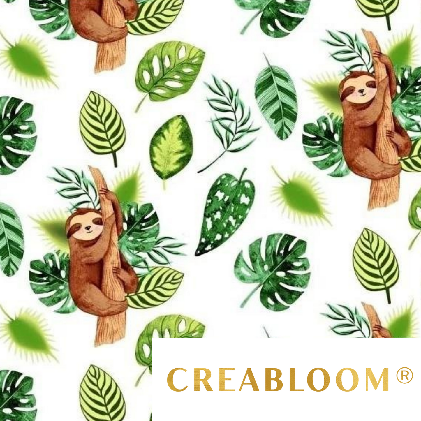 Tissu Coton Motif Paresseux