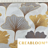 Tissu Coton Imprimé Fleurs - Fond Gris