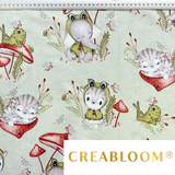 Tissu Coton Motif Animaux Et Champignons