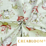 Tissu Coton Motif Animaux Et Champignons