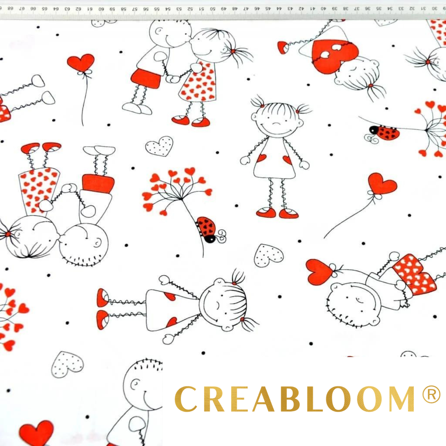 Tissu Coton Motif Amoureux