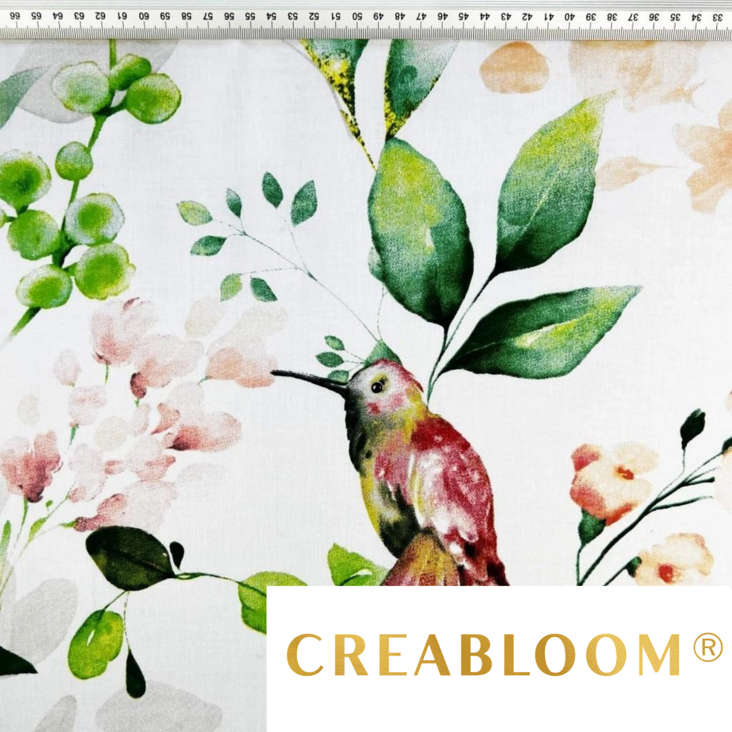 Tissu Coton Motif Fleurs Et Oiseaux
