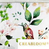 Tissu Coton Motif Fleurs Et Oiseaux