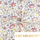 Tissu Coton Motif Poulpes