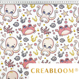 Tissu Coton Motif Poulpes
