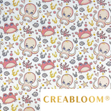 Tissu Coton Motif Poulpes