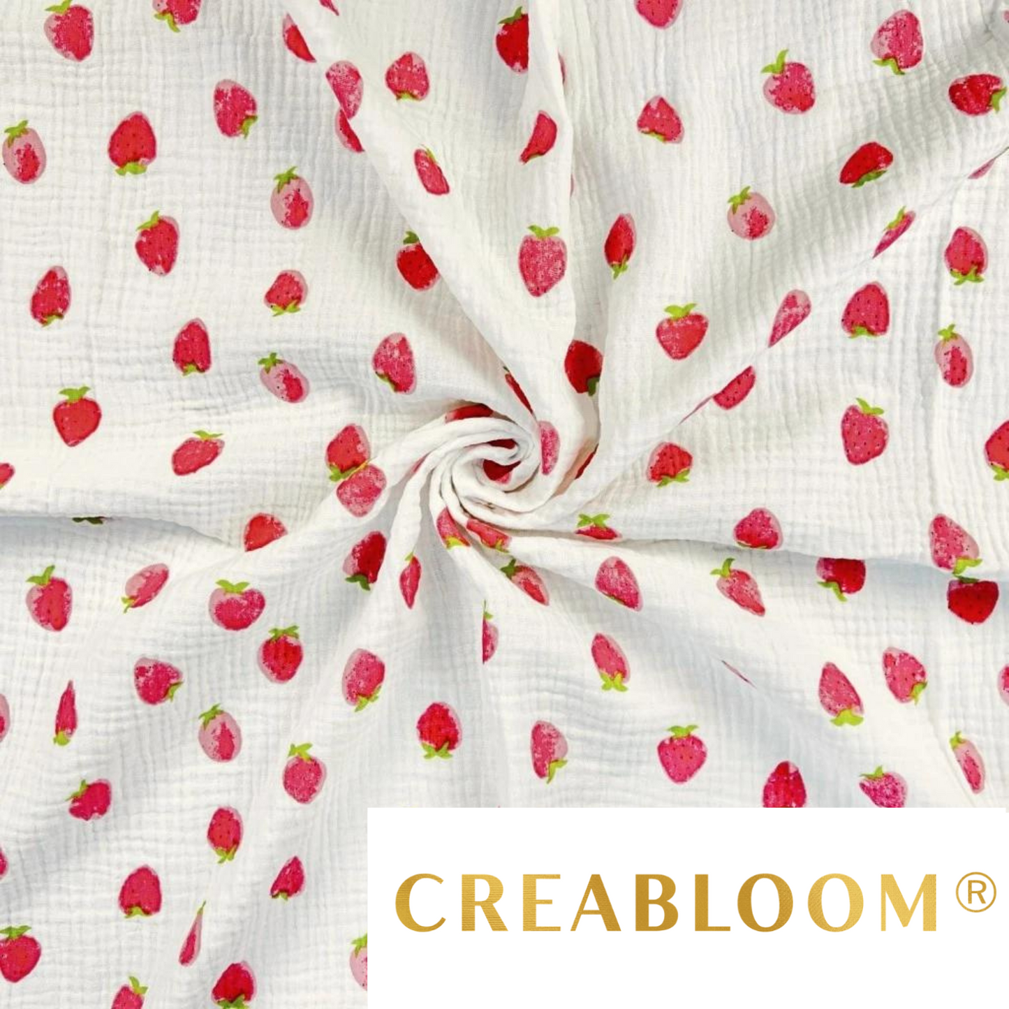 Tissu Double Gaze Imprimé Fraises