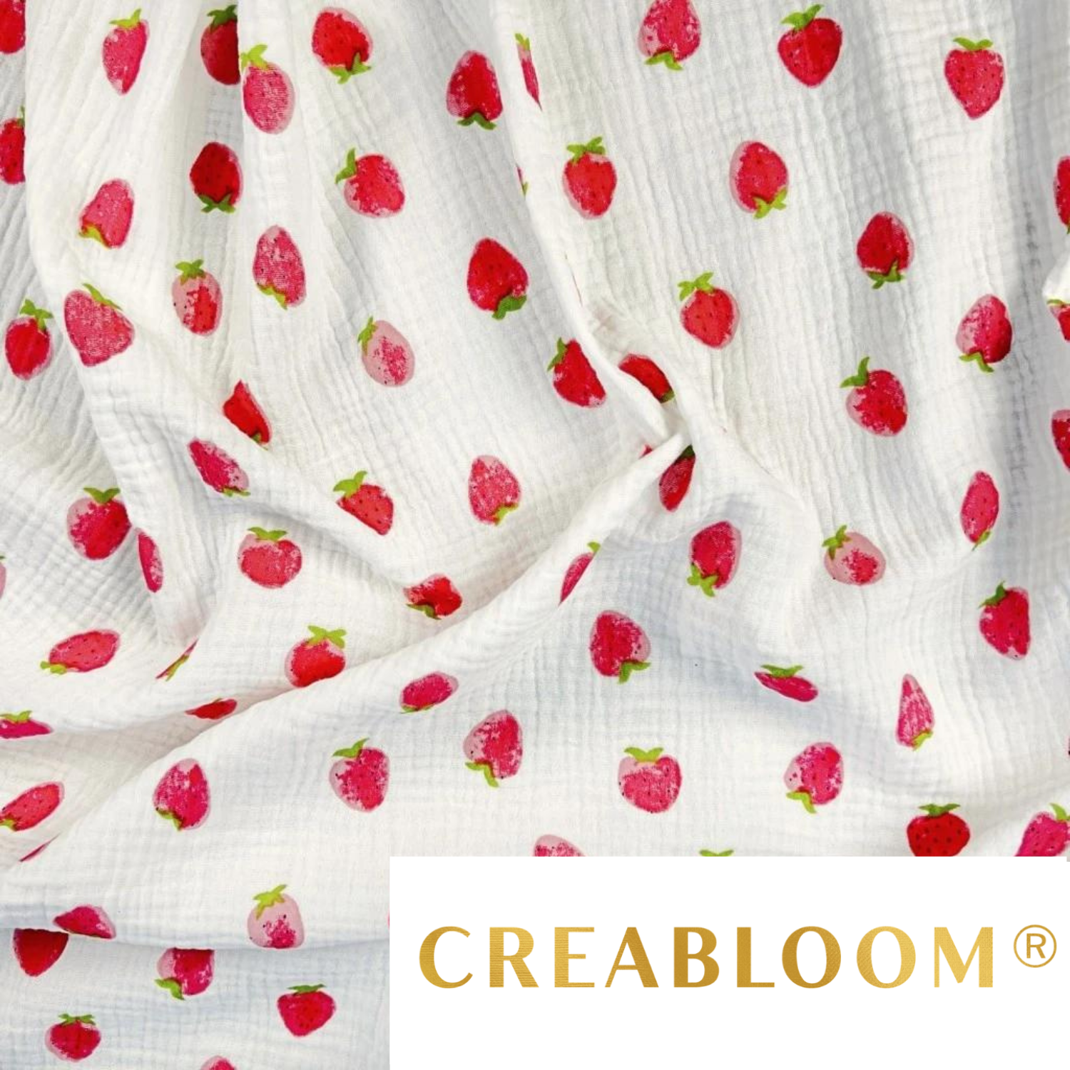 Tissu Double Gaze Imprimé Fraises