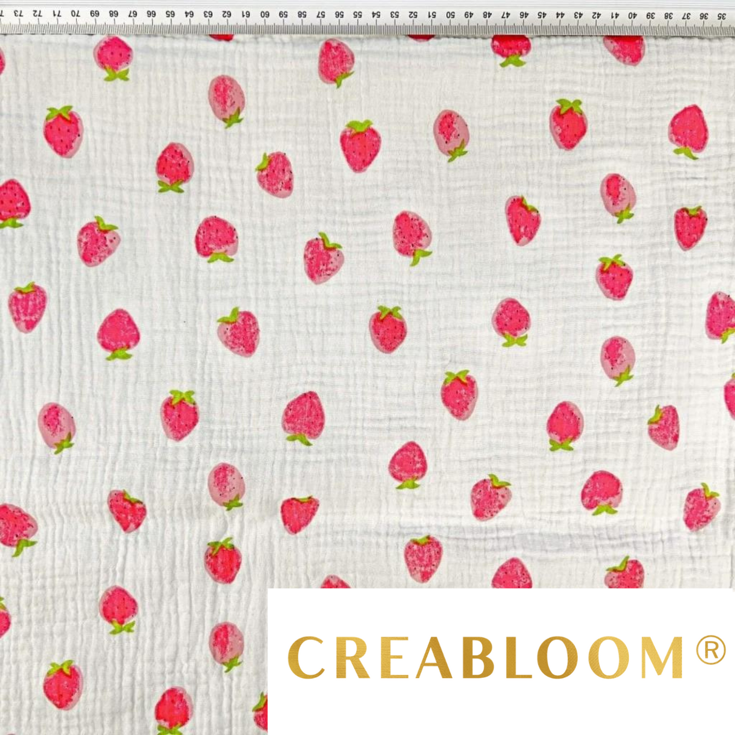 Tissu Double Gaze Imprimé Fraises