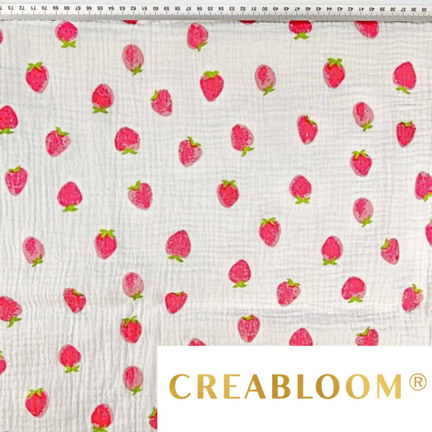 Tissu Double Gaze Imprimé Fraises