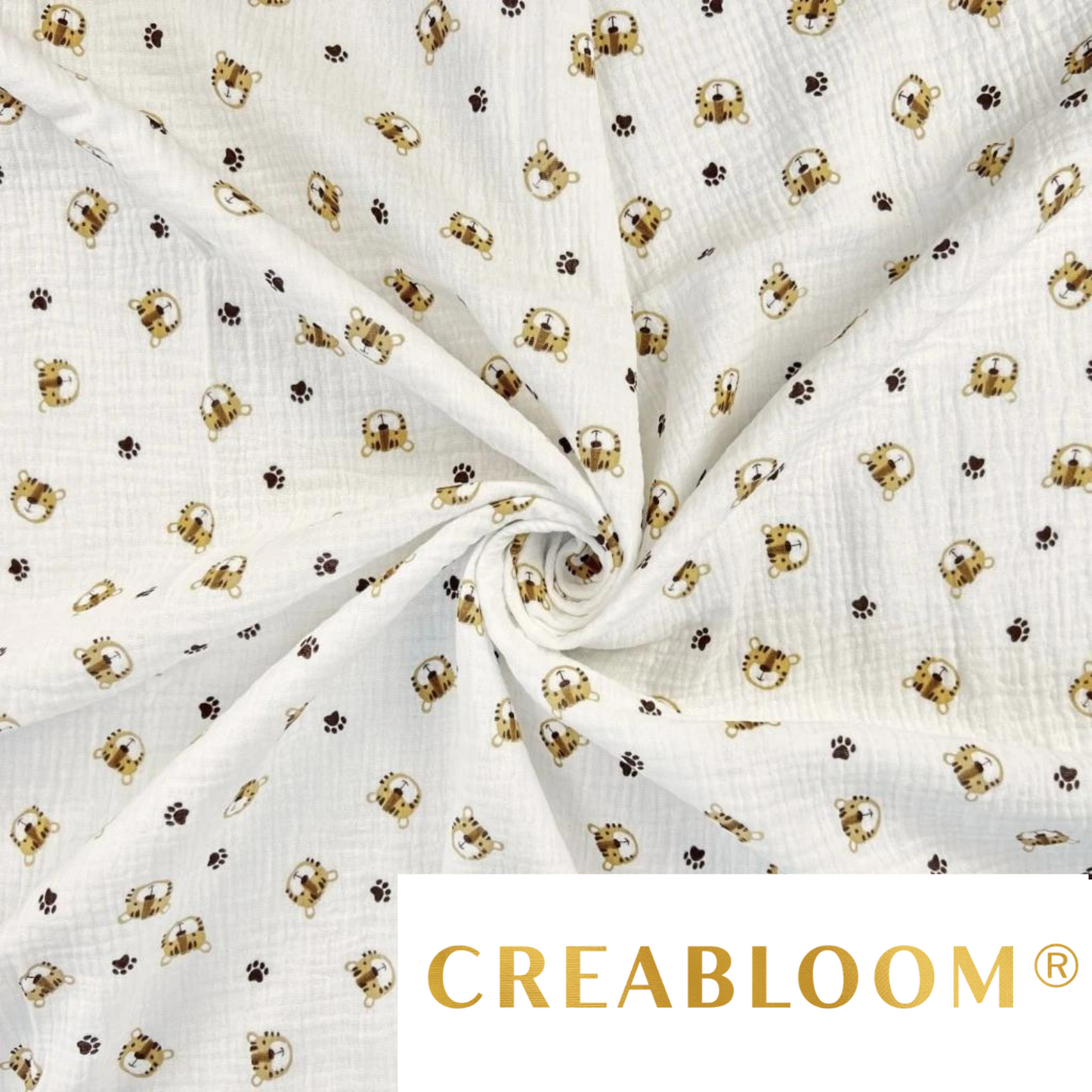 Tissu Double Gaze Imprimé Tigres